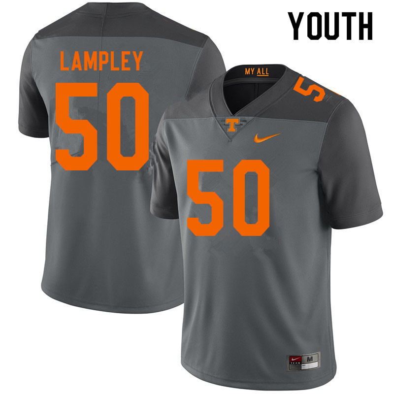 Youth #50 Jackson Lampley Tennessee Volunteers College Football Jerseys Sale-Gray - Click Image to Close